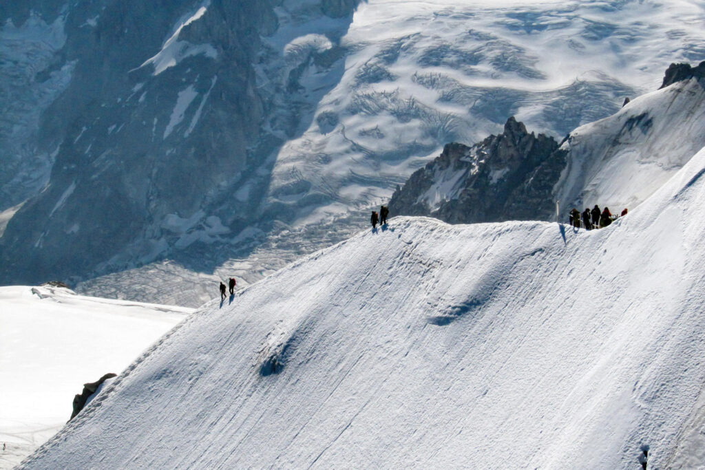 Mont Blanc helling klimmen sneeuw gletscher
